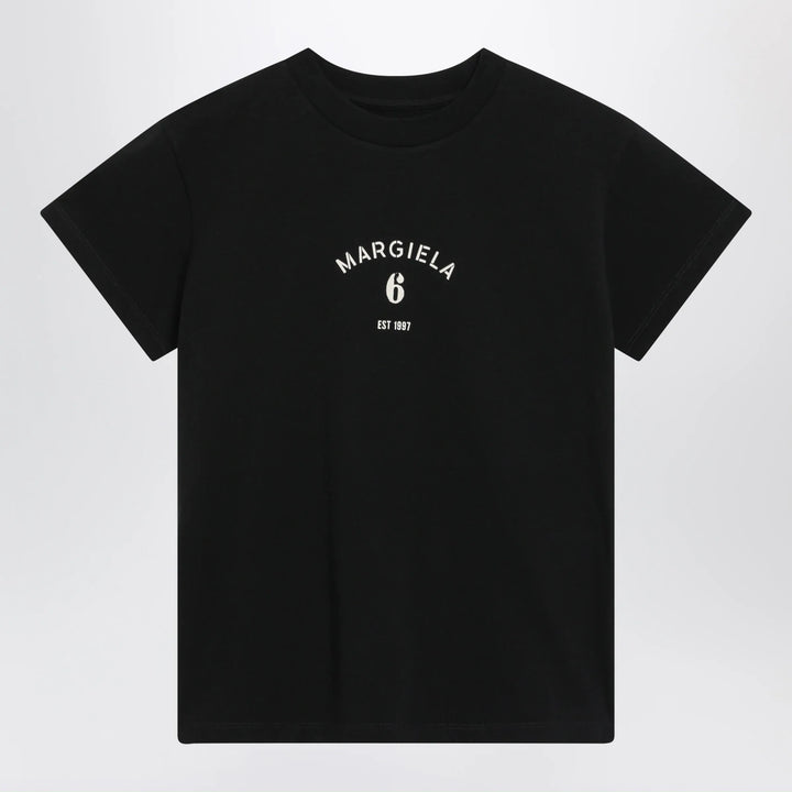 MM6 Maison Margiela - Black T-shirt with logo print Brand Apparel &amp; Accessories > Clothing > Shirts &amp; Tops XS