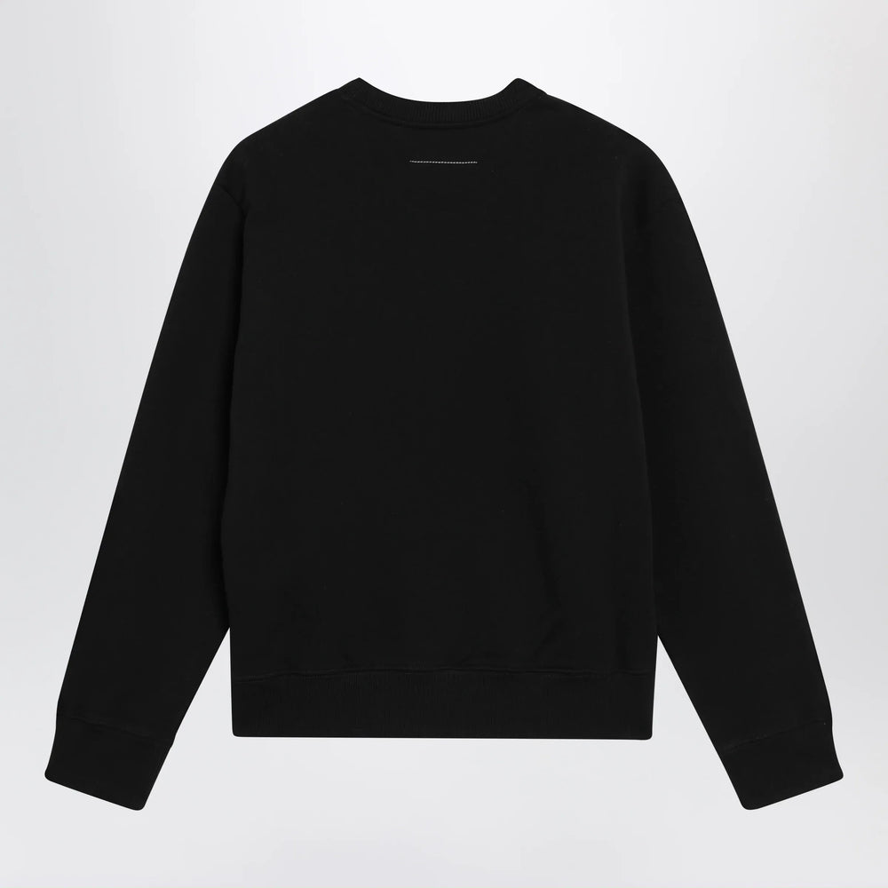 MM6 Maison Margiela - Numeric signature crewneck sweatshirt in black cotton Brand Apparel & Accessories > Clothing > Shirts & Tops