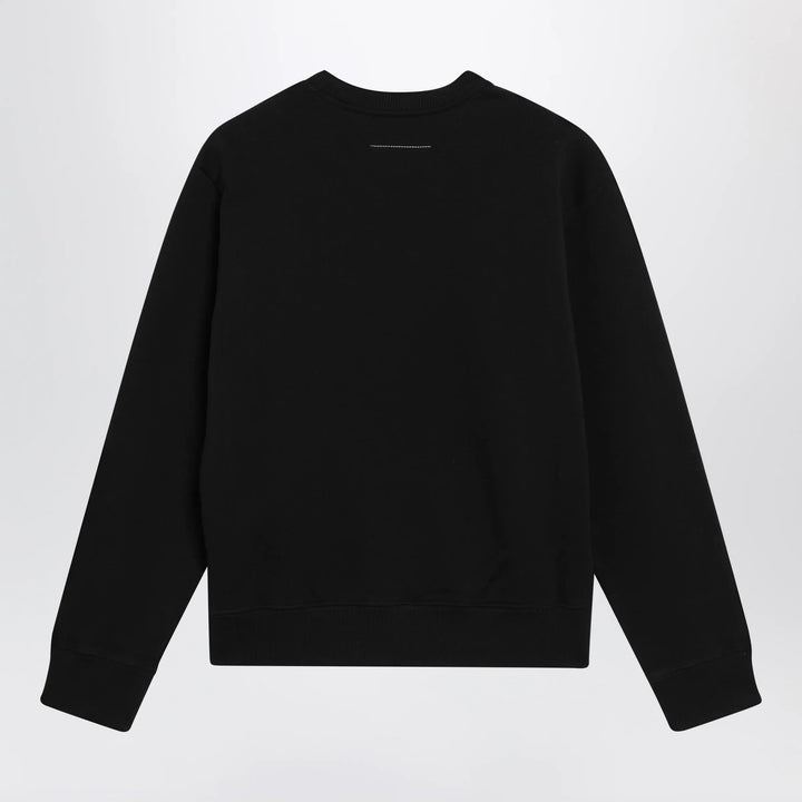 MM6 Maison Margiela - Numeric signature crewneck sweatshirt in black cotton Brand Apparel &amp; Accessories > Clothing > Shirts &amp; Tops