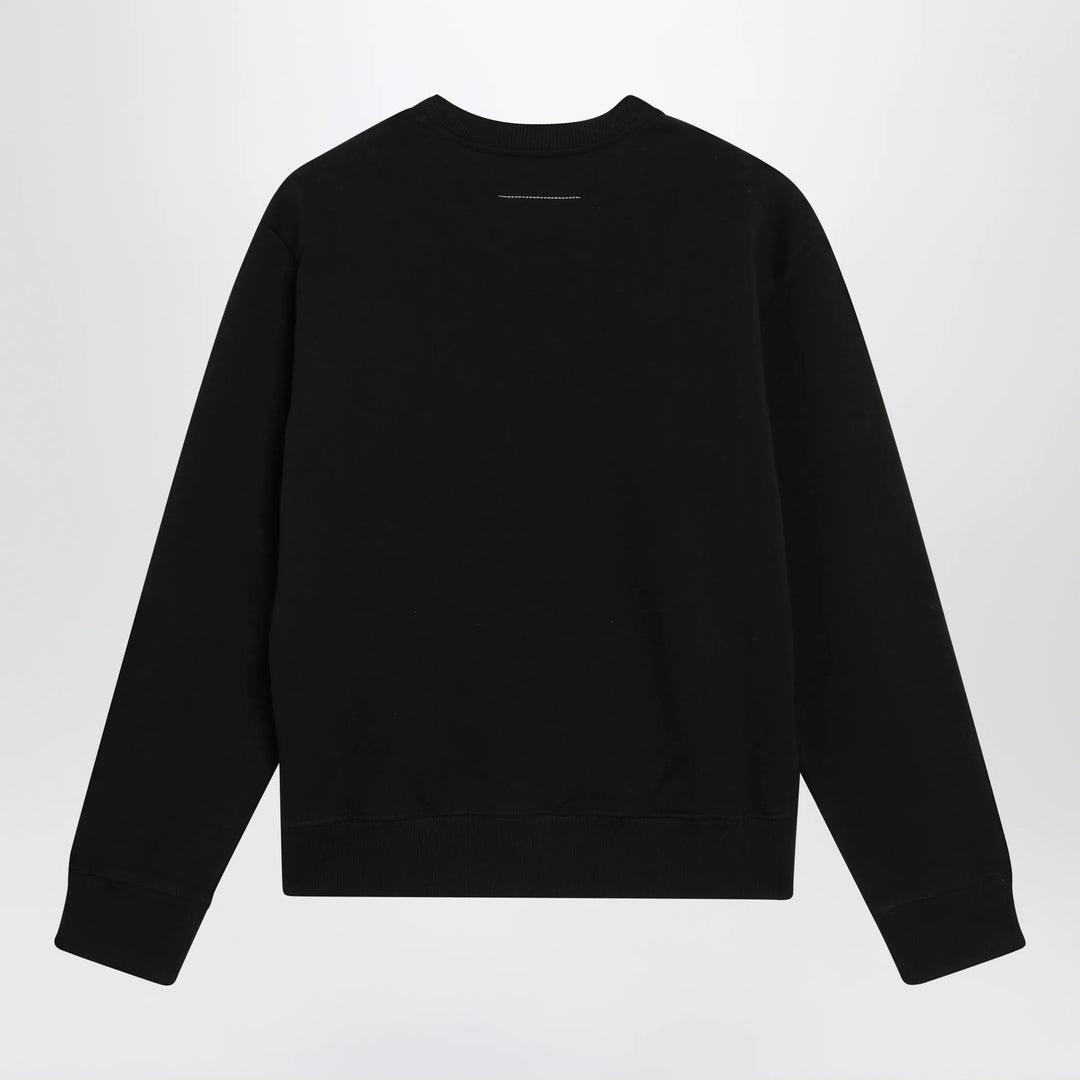MM6 Maison Margiela - Numeric signature crewneck sweatshirt in black cotton Brand Apparel &amp; Accessories > Clothing > Shirts &amp; Tops
