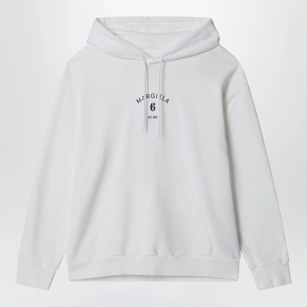MM6 Maison Margiela - White cotton hoodie Brand Apparel & Accessories > Clothing > Shirts & Tops S