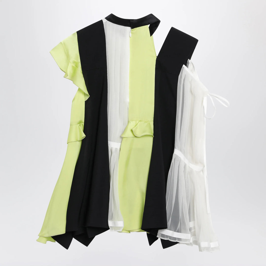 Sacai - Fabric Mix sweater Navy/Yellow Brand Apparel &amp; Accessories > Clothing > Shirts &amp; Tops
