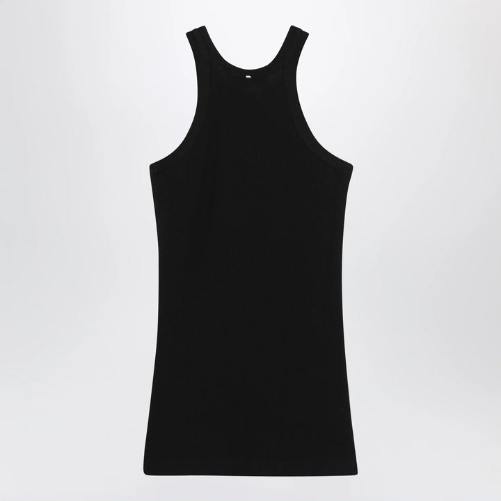 Sportmax - Ribbed cotton and silk halterneck tank top in black Brand Apparel &amp; Accessories > Clothing > Shirts &amp; Tops