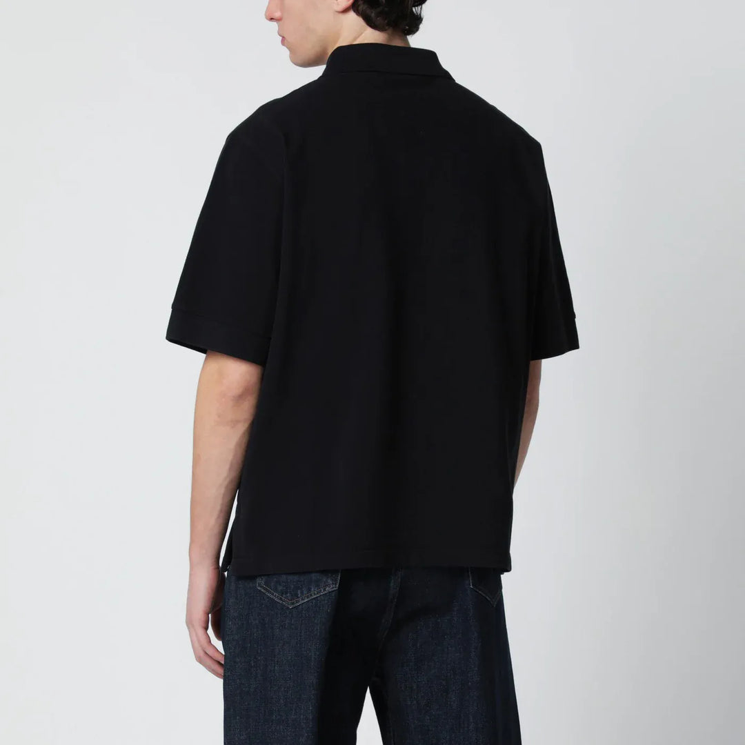 STUDIO NICHOLSON - Balaton polo black in cotton piqué Brand Apparel &amp; Accessories > Clothing > Shirts &amp; Tops