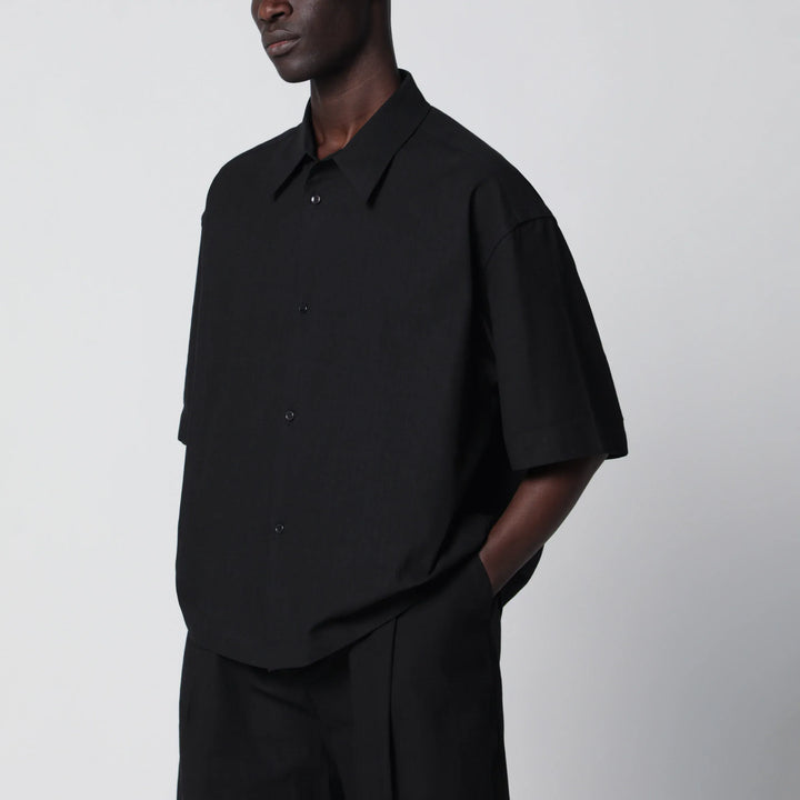 STUDIO NICHOLSON - Black cotton and linen shirt Brand Apparel &amp; Accessories > Clothing > Shirts &amp; Tops