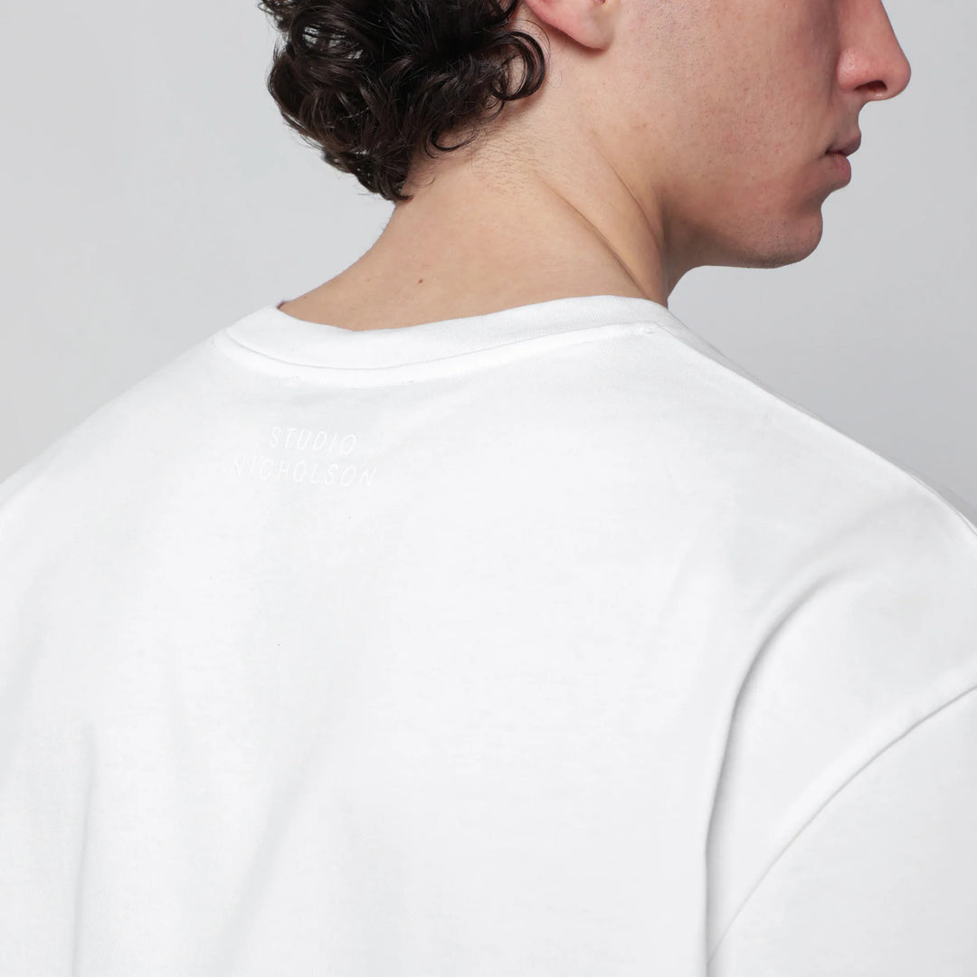 STUDIO NICHOLSON - Lay white boxy-fit T-shirt Brand Apparel &amp; Accessories > Clothing > Shirts &amp; Tops