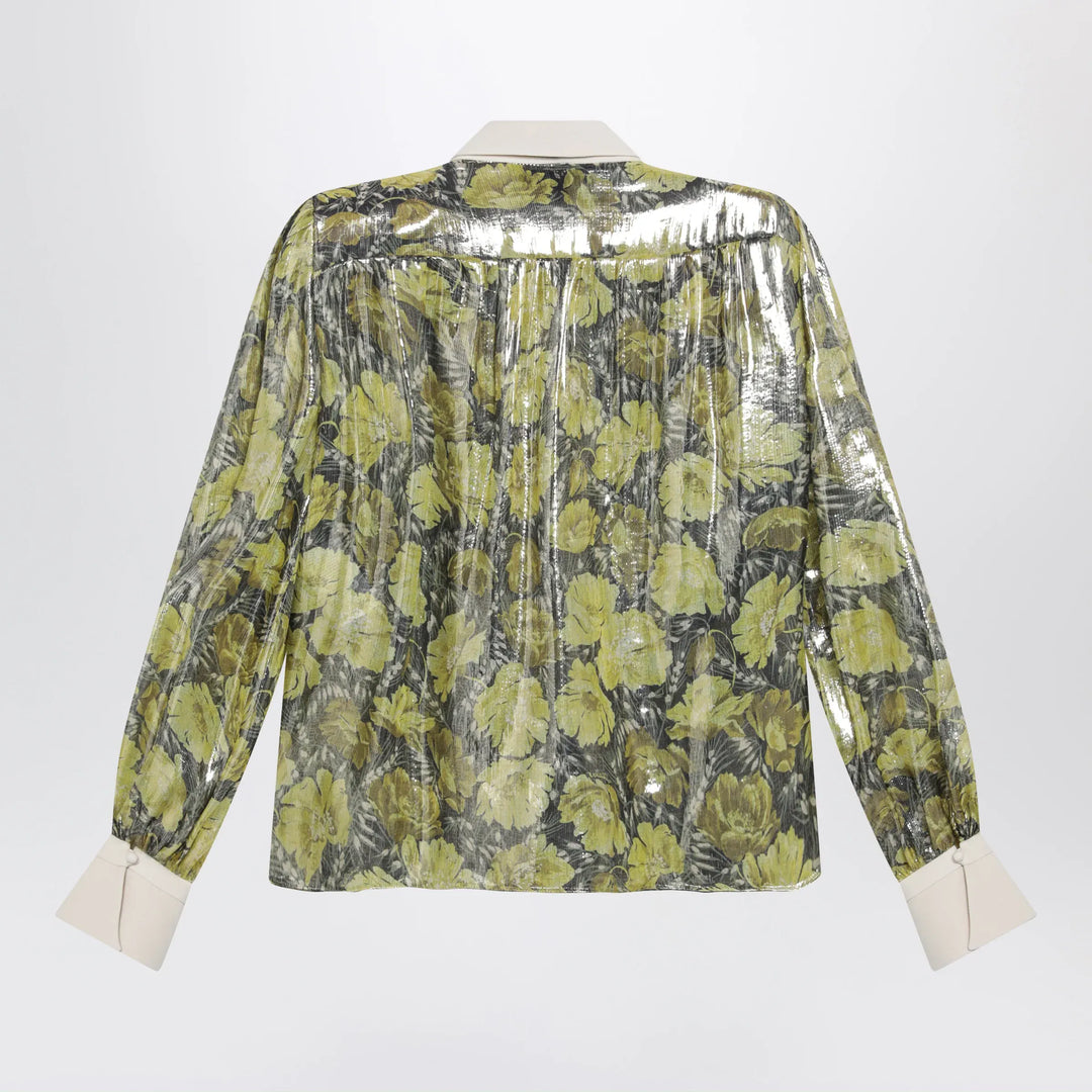 Valentino - Shirt in lurex with Après L’Hiver Poppies print Brand Apparel &amp; Accessories > Clothing > Shirts &amp; Tops 40  IT