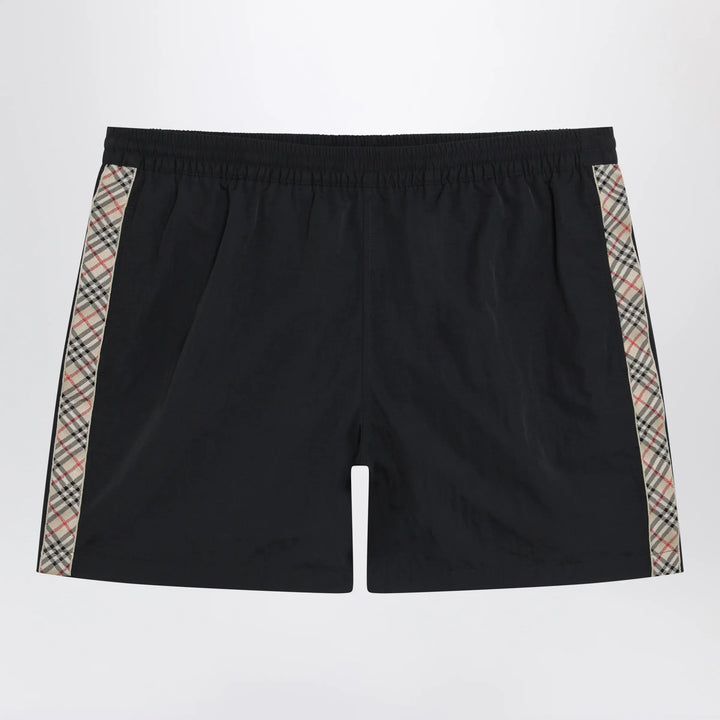 Burberry - Slim-fit swim shorts with Check trim in black nylon Brand Apparel &amp; Accessories > Clothing > Shorts S
