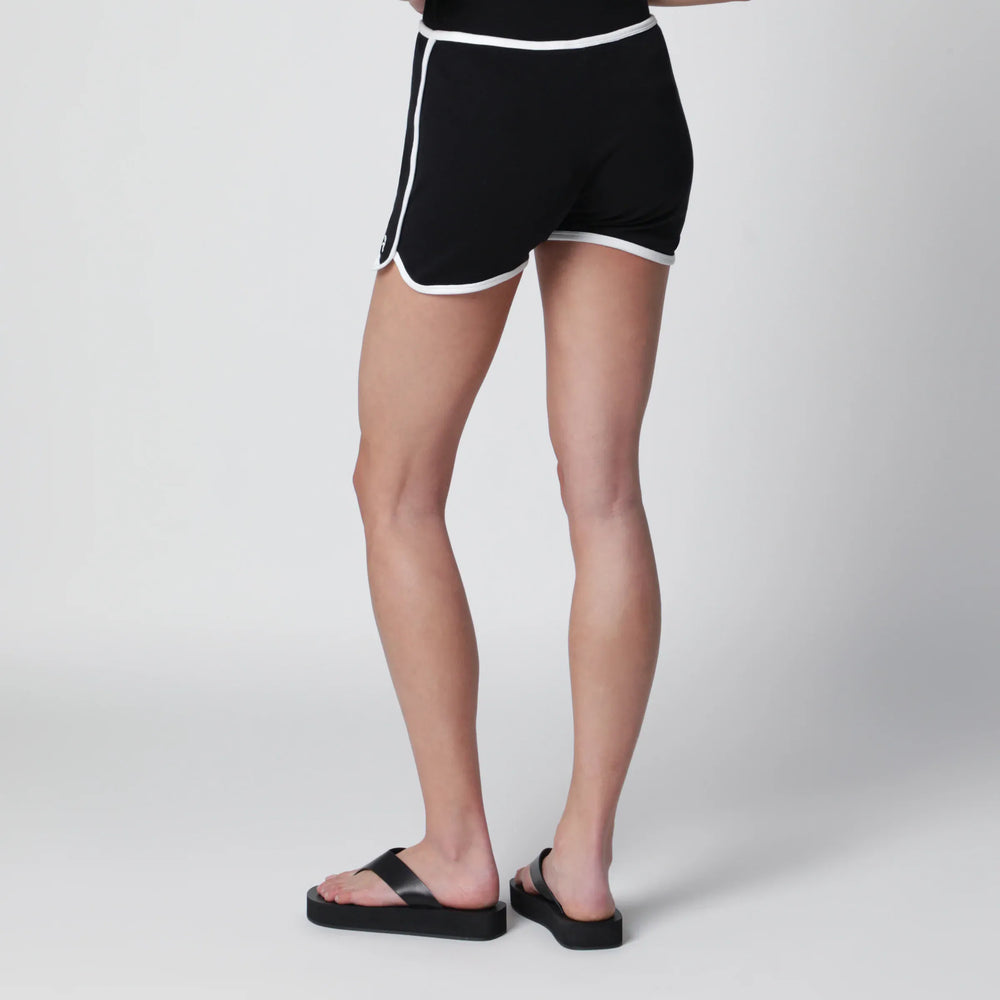 Courrèges - Contrast mini jersey shorts in black cotton Brand Apparel & Accessories > Clothing > Shorts