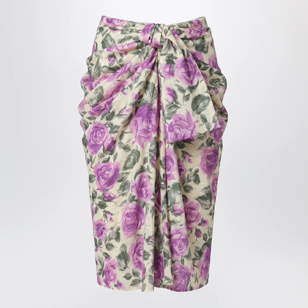 Chloé - Midi silk skirt with multicolour floral print Brand Apparel &amp; Accessories > Clothing > Skirts 38  FR