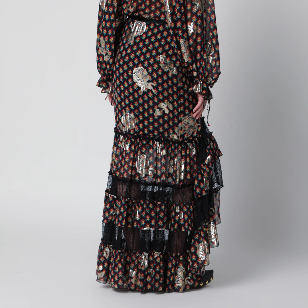 ETRO - Long skirt in silk blend with fil coupé Brand Apparel &amp; Accessories > Clothing > Skirts