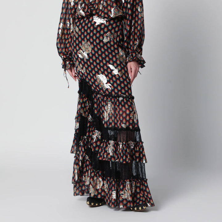 ETRO - Long skirt in silk blend with fil coupé Brand Apparel &amp; Accessories > Clothing > Skirts
