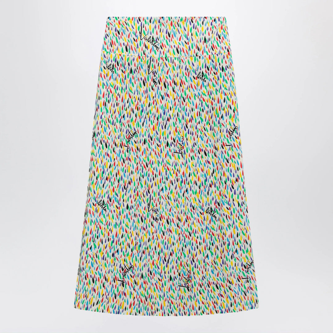 Valentino - Multicolored pleated silk midi skirt Brand Apparel &amp; Accessories > Clothing > Skirts