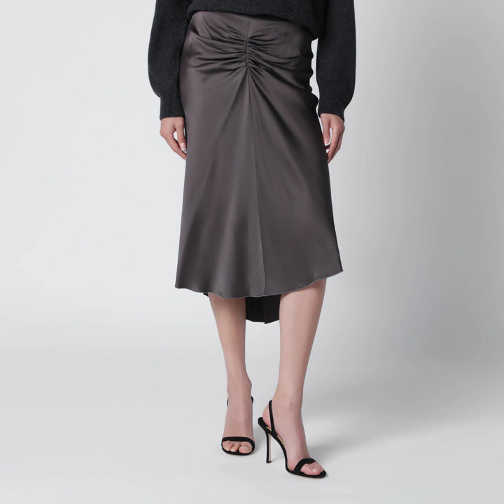 Victoria Beckham - Bela midi skirt in crêpe satin gold Brand Apparel &amp; Accessories > Clothing > Skirts