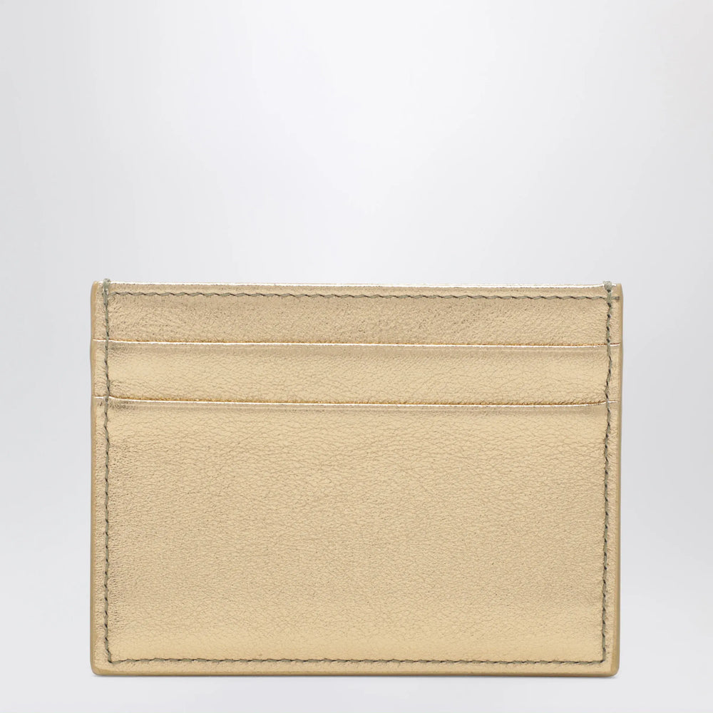Dolce&Gabbana - Laminated calfskin DG logo card holder in gold Brand Apparel & Accessories TU