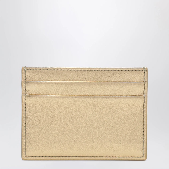Dolce&amp;Gabbana - Laminated calfskin DG logo card holder in gold Brand Apparel &amp; Accessories TU