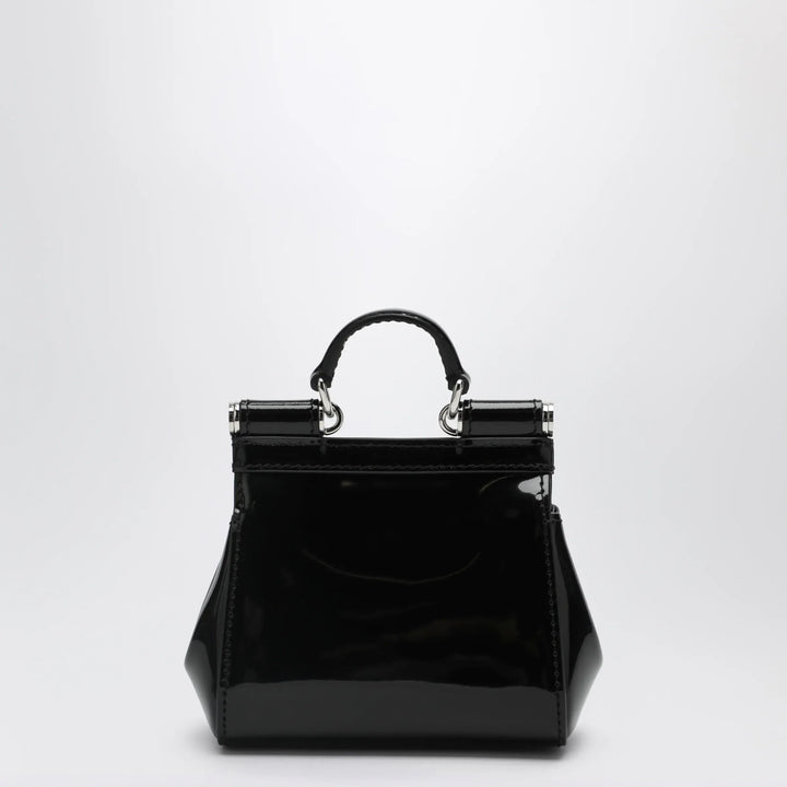 Dolce&amp;Gabbana - Mini patent calf leather bag with logo plaque, black Brand Apparel &amp; Accessories TU