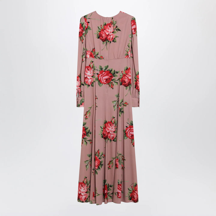 Dolce&amp;Gabbana - Pink crêpe dress with Bouquet print by Dolce &amp; Gabbana Brand Apparel &amp; Accessories