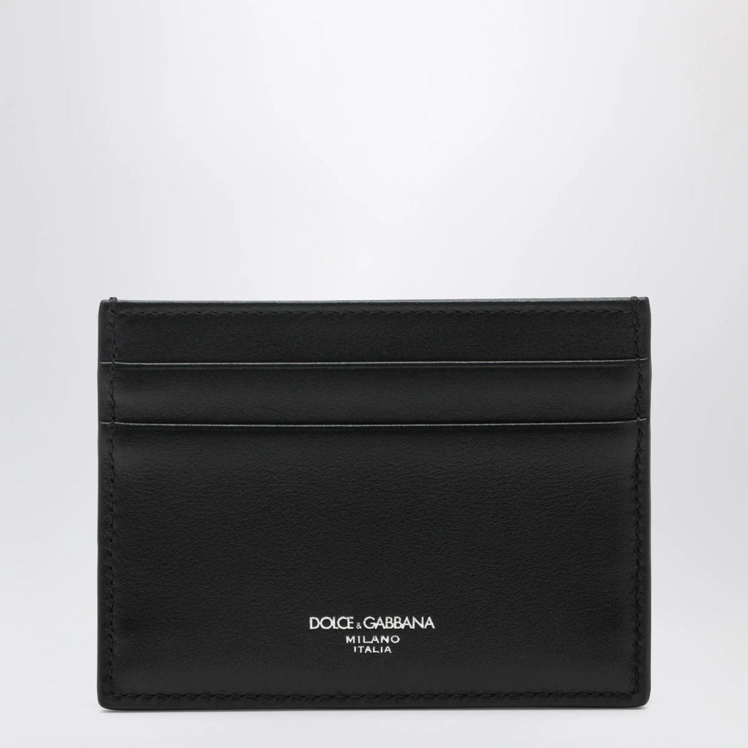 Dolce&amp;Gabbana - Woven plongé calfskin card holder in black Brand Apparel &amp; Accessories TU