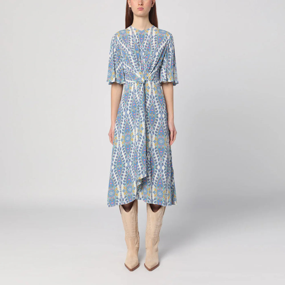 ETRO - Flared midi dress with multi-coloured print Brand Apparel & Accessories 40  IT