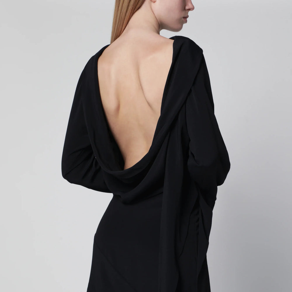 Francesco Murano - Black asymmetric silk-blend dress Brand Apparel & Accessories