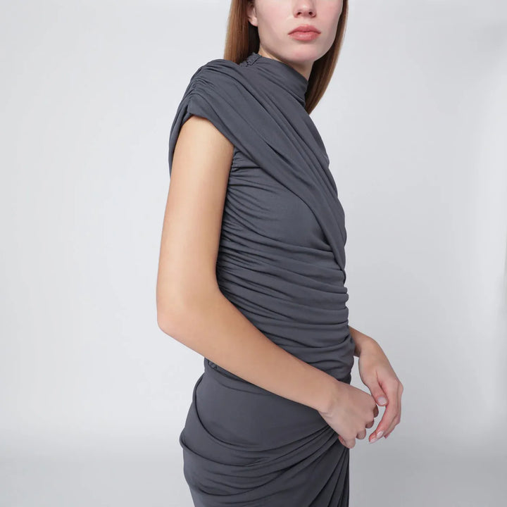 Francesco Murano - Grey draped stretch jersey dress Brand Apparel &amp; Accessories 40  IT