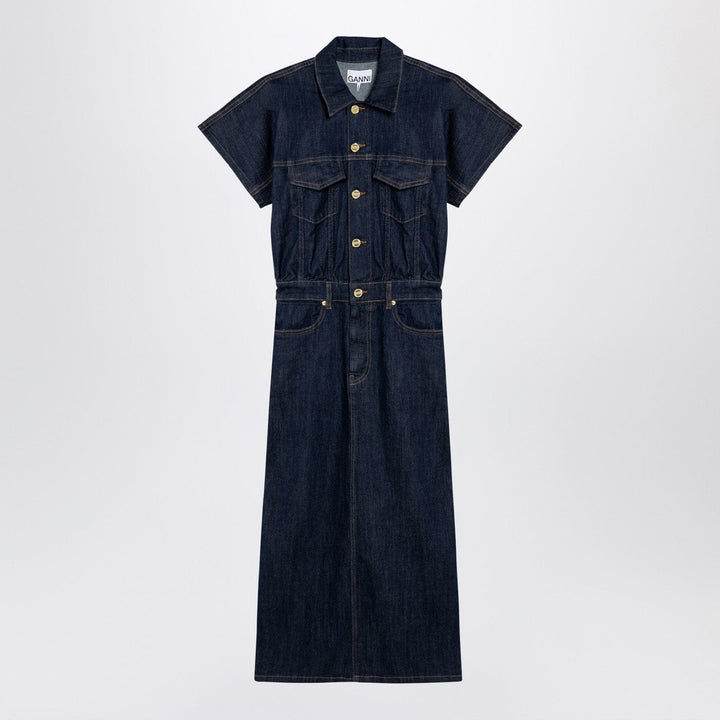 Apparel &amp; Accessories 34  FR GANNI - Blue midi dress in organic denim Brand