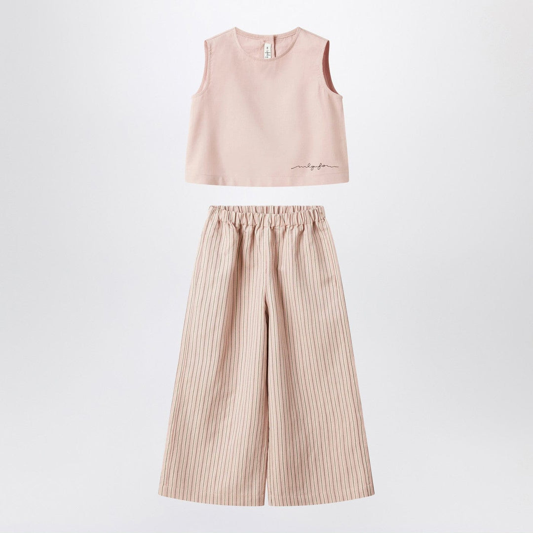 Apparel &amp; Accessories 2A Il Gufo - Blush pink striped outfit Brand