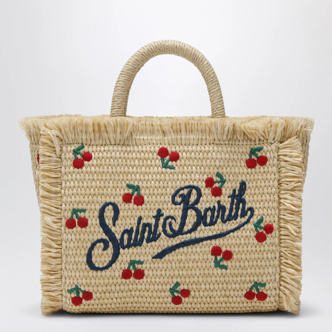 MC2 Saint Barth - Small Colette bag in straw-effect fabric with cherries Brand Apparel & Accessories TU