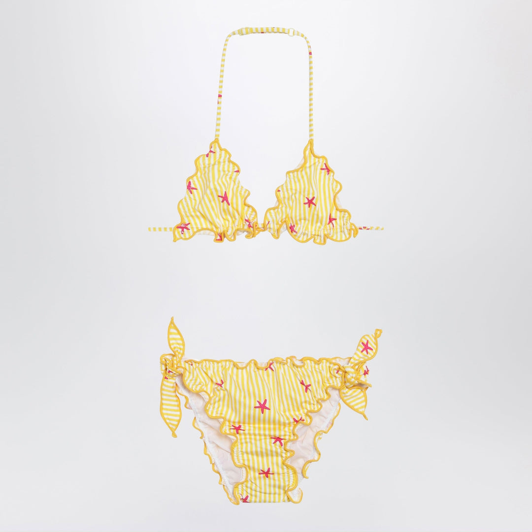 Apparel &amp; Accessories MC2 Saint Barth - Yellow/white striped bikini with starfish Brand