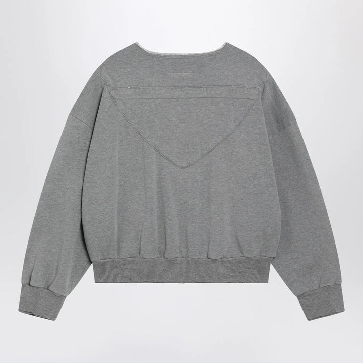 MM6 Maison Margiela - Felpa con zip e coulisse in cotone grigia Brand Apparel &amp; Accessories