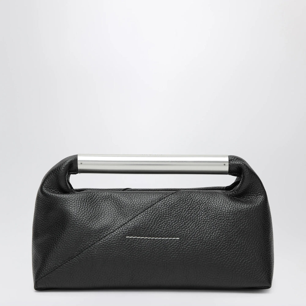 MM6 Maison Margiela - Japanese Jewel Handle handbag in grained calf leather, black Brand Apparel & Accessories TU