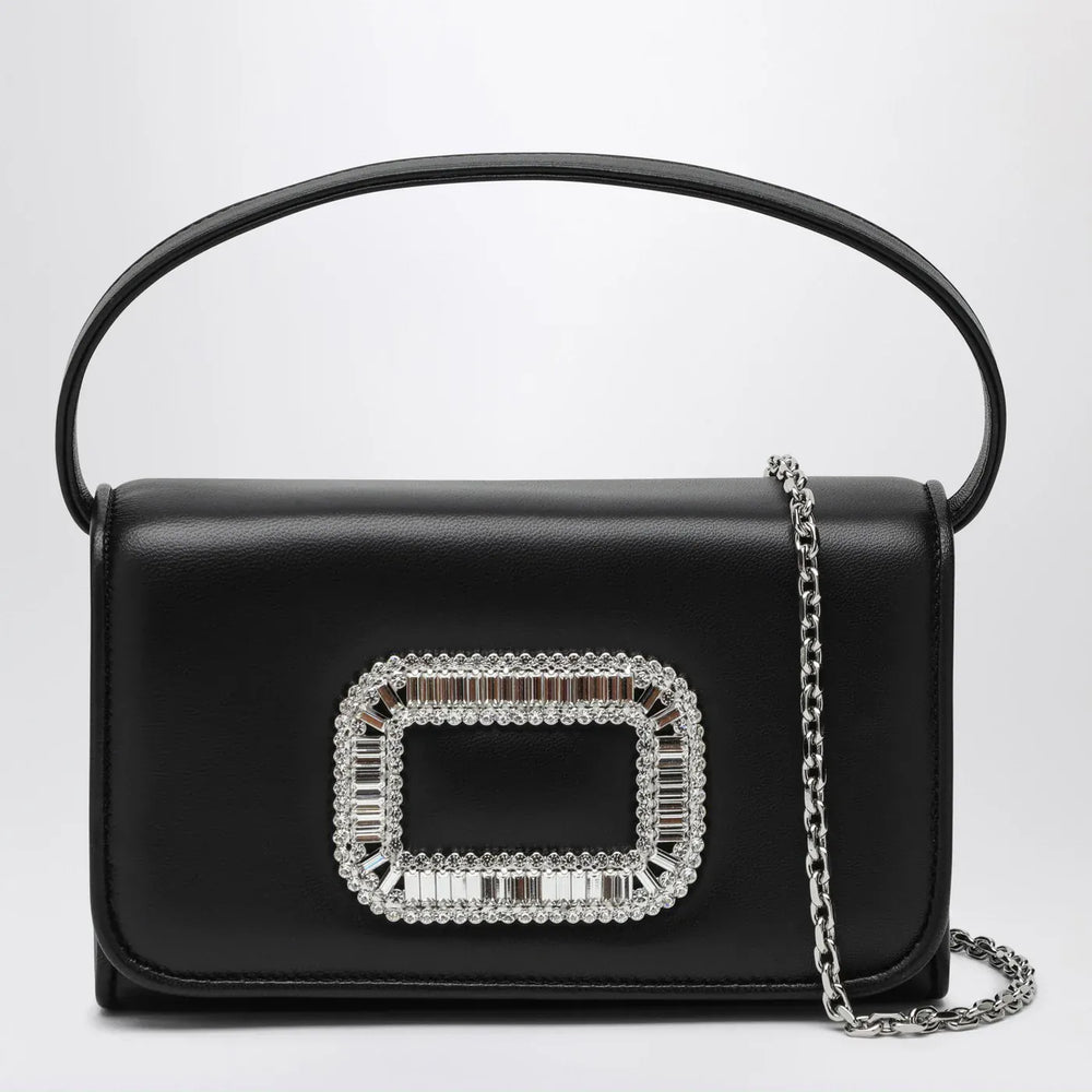 ROGER VIVIER - Black leather Micro Pilgrim bag Brand Apparel & Accessories TU