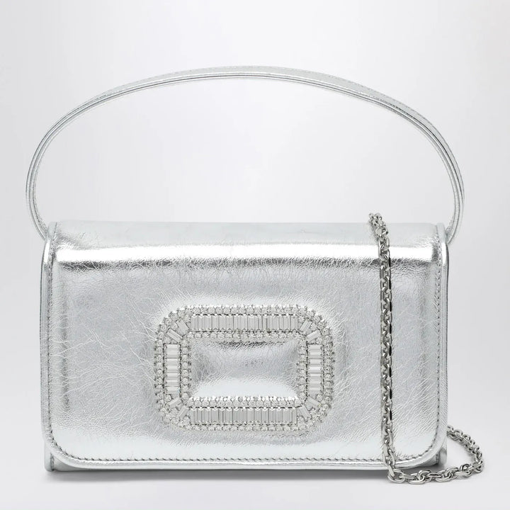 ROGER VIVIER - Silver leather Micro Pilgrim bag Brand Apparel &amp; Accessories U