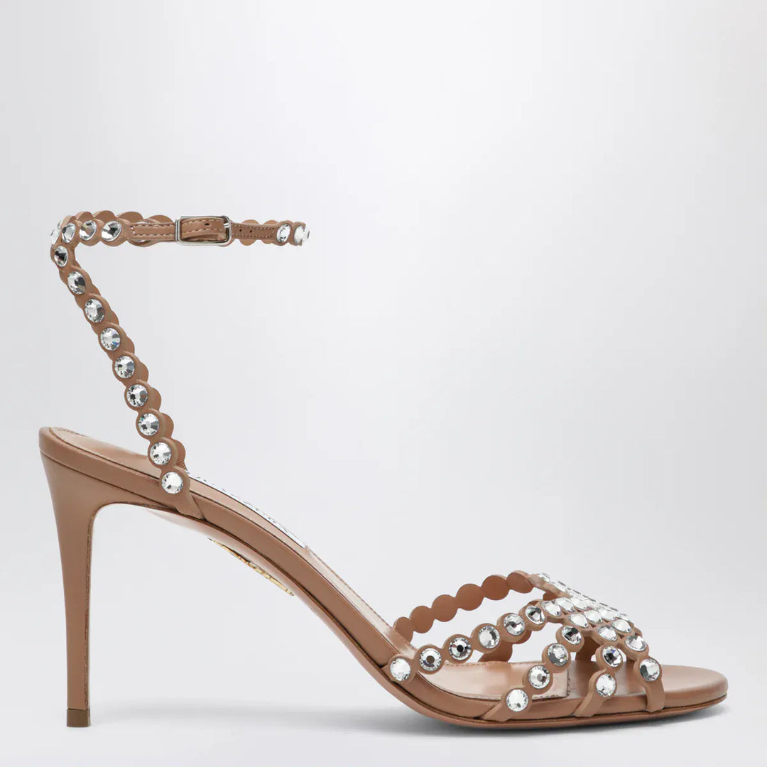 Aquazzura - Tequila Sandal crystal nappa sandals in Daisy yellow Brand Apparel &amp; Accessories > Shoes