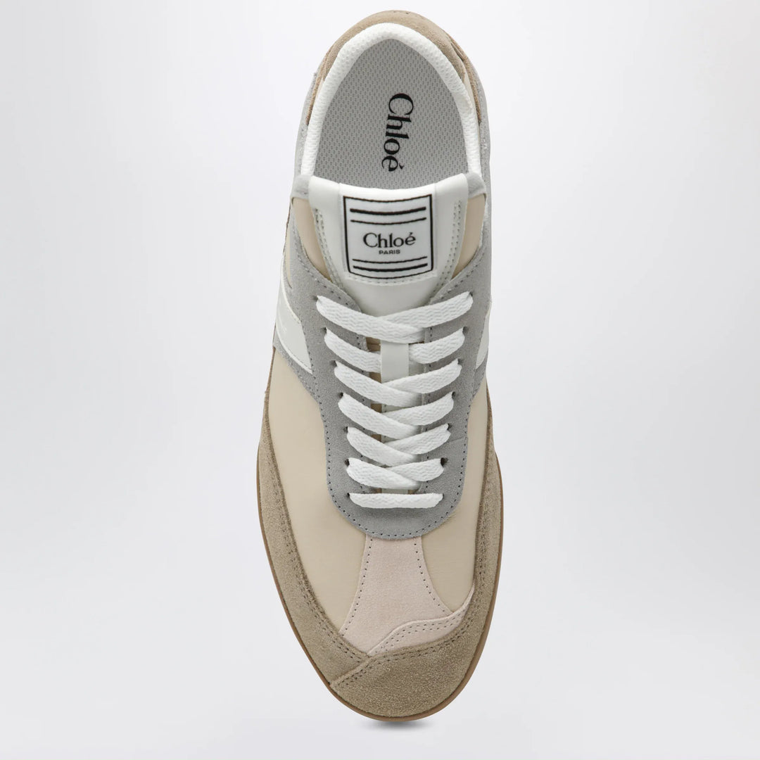 Chloé - Kick sneakers in leather and suede in dove grey Brand Apparel &amp; Accessories > Shoes