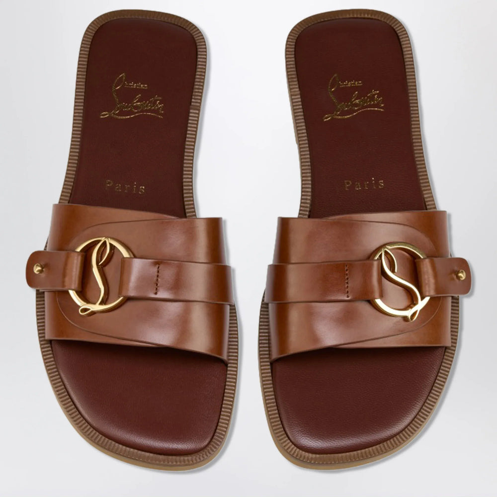 Christian Louboutin - Her In Roma Dark Carmine Leather Mules Brand Apparel & Accessories > Shoes