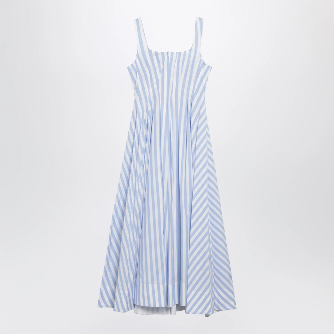 Sportmax - Long striped cotton poplin dress in light blue Brand Apparel &amp; Accessories 40  IT