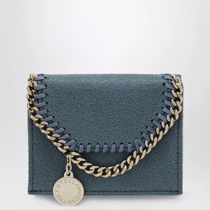Stella McCartney - Light Blue Falabella Trifold Wallet With Chain Brand Apparel &amp; Accessories TU