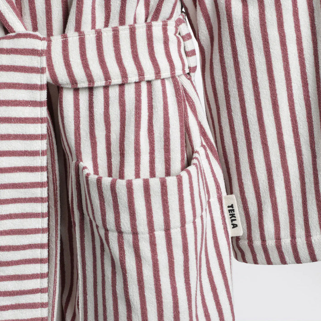 Tekla - Bathrobe white/dark pink striped Brand Apparel &amp; Accessories L