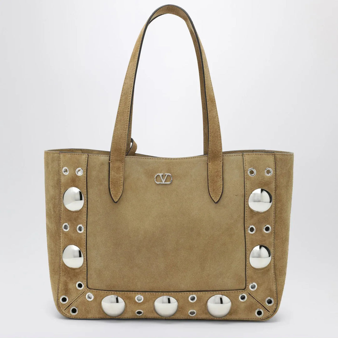Valentino Garavani - Medium Nellcôte tote bag in Havana suede Brand Apparel &amp; Accessories TU