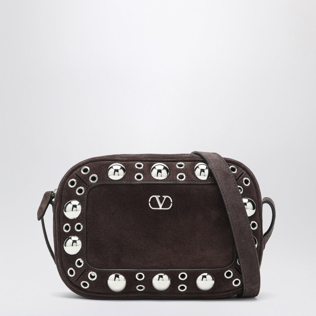 Apparel &amp; Accessories TU Valentino Garavani - Nellcôte bag brown in suede with studs and rivets Brand