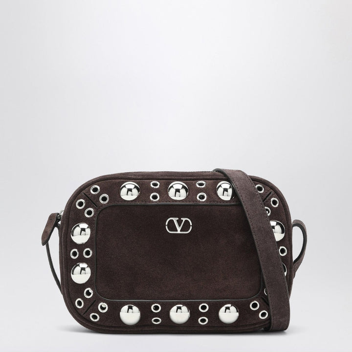 Apparel &amp; Accessories TU Valentino Garavani - Nellcôte bag brown in suede with studs and rivets Brand