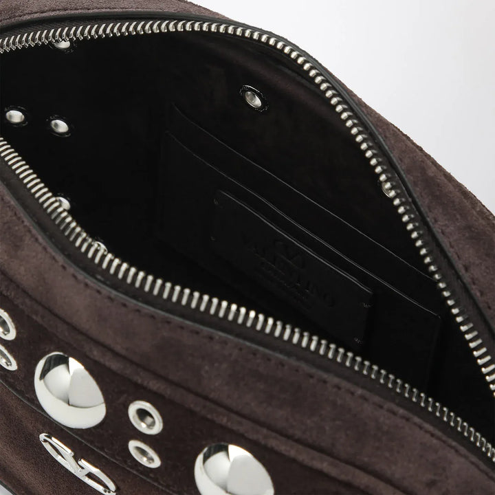 Valentino Garavani - Nellcôte bag brown in suede with studs and rivets Brand Apparel &amp; Accessories TU