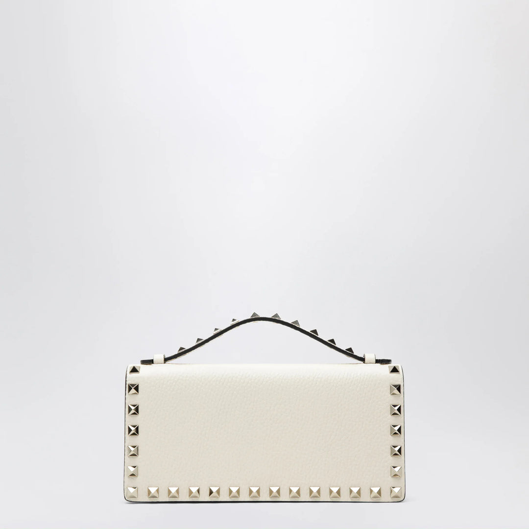 Valentino Garavani - Rockstud chain wallet in grained calfskin, light ivory Brand Apparel &amp; Accessories TU