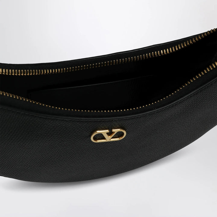 Valentino Garavani - VLogo mini shoulder bag in hammered calfskin, black Brand Apparel &amp; Accessories TU