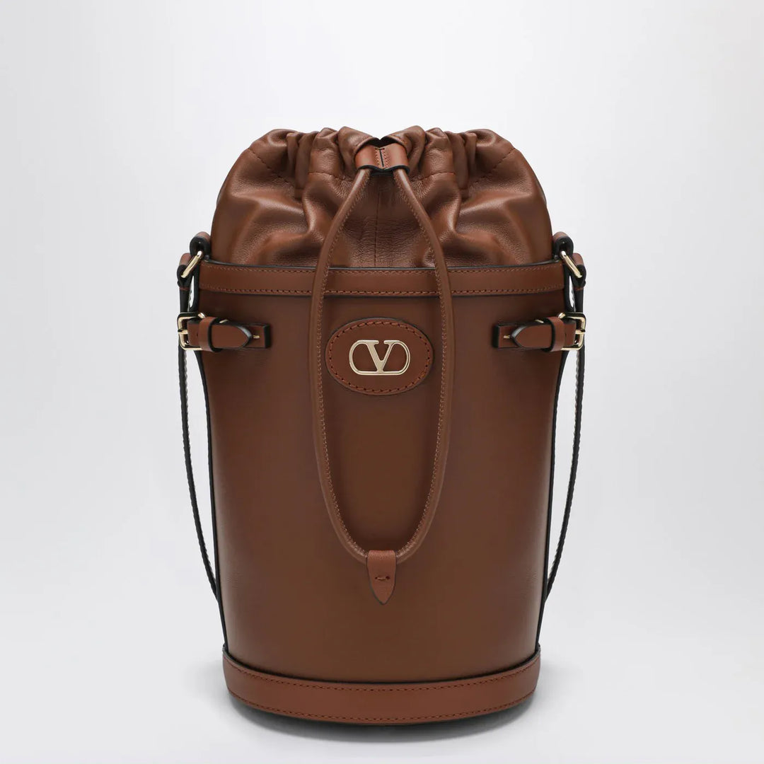 Valentino Garavani - VLogo Signature Bucket Bag in Tobacco Brand Apparel &amp; Accessories TU