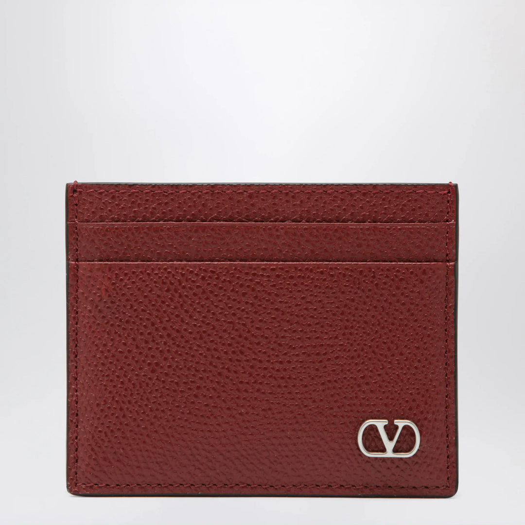 Valentino Garavani - VLogo Signature card holder in grained calfskin, russet red Brand Apparel &amp; Accessories TU
