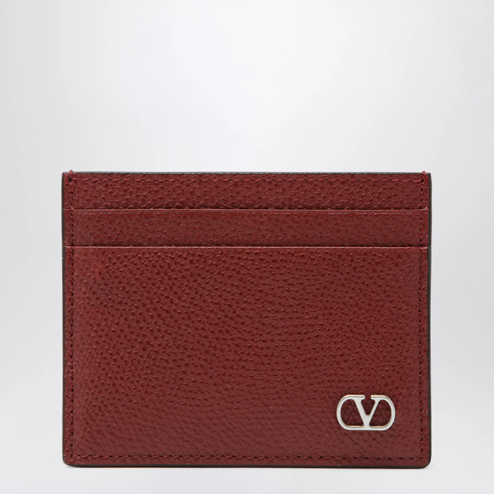 Valentino Garavani - VLogo Signature card holder in grained calfskin, russet red Brand Apparel &amp; Accessories TU
