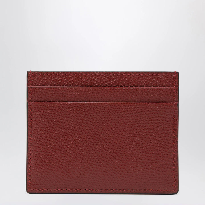 Valentino Garavani - VLogo Signature card holder in grained calfskin, russet red Brand Apparel &amp; Accessories TU